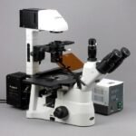 AmScope IN480TC-FL Inverted Infinity-Corrected Fluorescence Trinocular Compound Microscope 40X-1500X Magnification w/ Kohler Illumination - Image 2