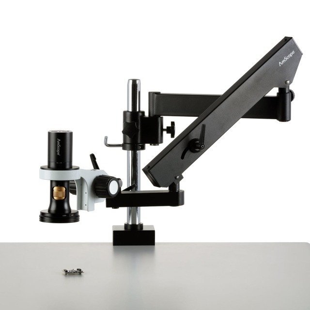 imageye___-_imgi_47_digital-microscope-DM756H2-APC-01.jpeg AmScope DM756H2AD-APC 1080p HDMI All-in-One Digital Microscope 0.35X-11.2X Magnification w/ Zoom Optics on Articulating Arm w/ Pillar - Image 1
