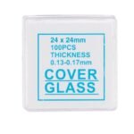 AmScope CS-S24-100 100pc Pre-Cleaned 24mm x 24mm Square Microscope Glass Cover Slides Coverslips