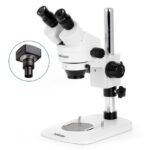 AmScope SM-1BN Zoom Binocular Stereo Microscope 7X-45X Magnification on Compact Pillar Stand - Image 2