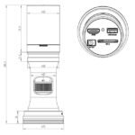 AmScope DM756AD-H1080 1080p HDMI All-in-One Digital Microscope 0.35X-11.2X Magnification w/ Zoom Optics and Ring Light - Image 9