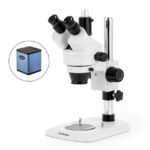 AmScope SM-1TN Industrial Inspection Zoom Trinocular Stereo Microscope 7X-45X Magnification on Pillar Stand w/ Small Base - Image 2