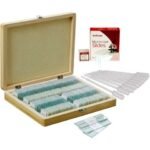 AmScope PS100E-72P100S22-50PP 100 Biology Prepared Microscope Slides - SET E, Blank Slide Coverslip Set and Pipettes